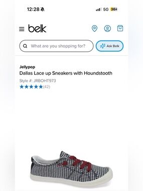 Jellypop Dallas Lace up Sneakers with Houndstooth